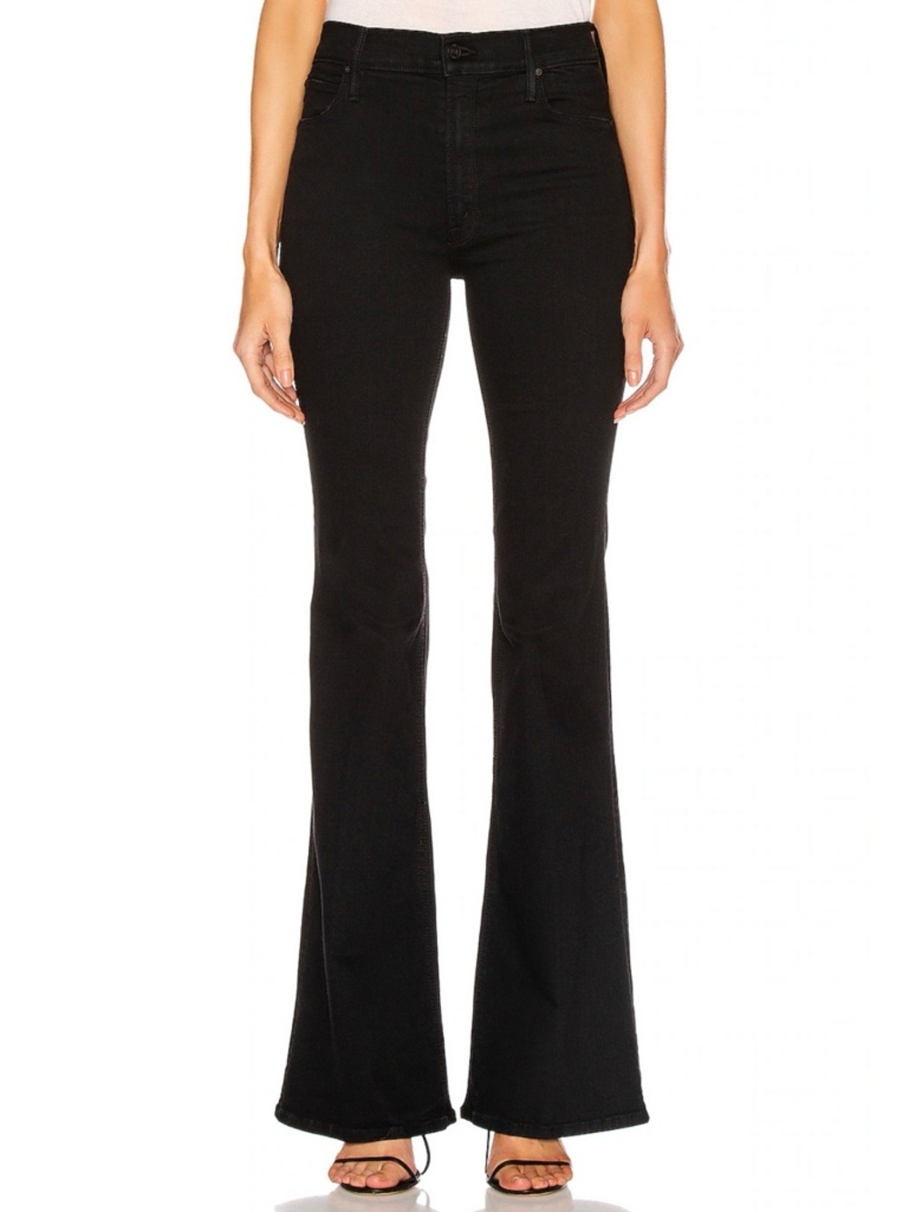 MOTHER The Doozy High Rise Flare Jeans Not Guilty Black Size 25